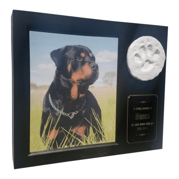 Paw Print Photo Black Pet Urns